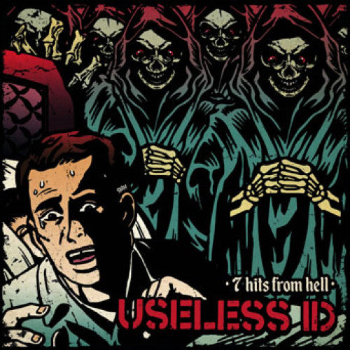 FAT331-1 Useless ID "7 Hits From Hell" 7" Album Artwork